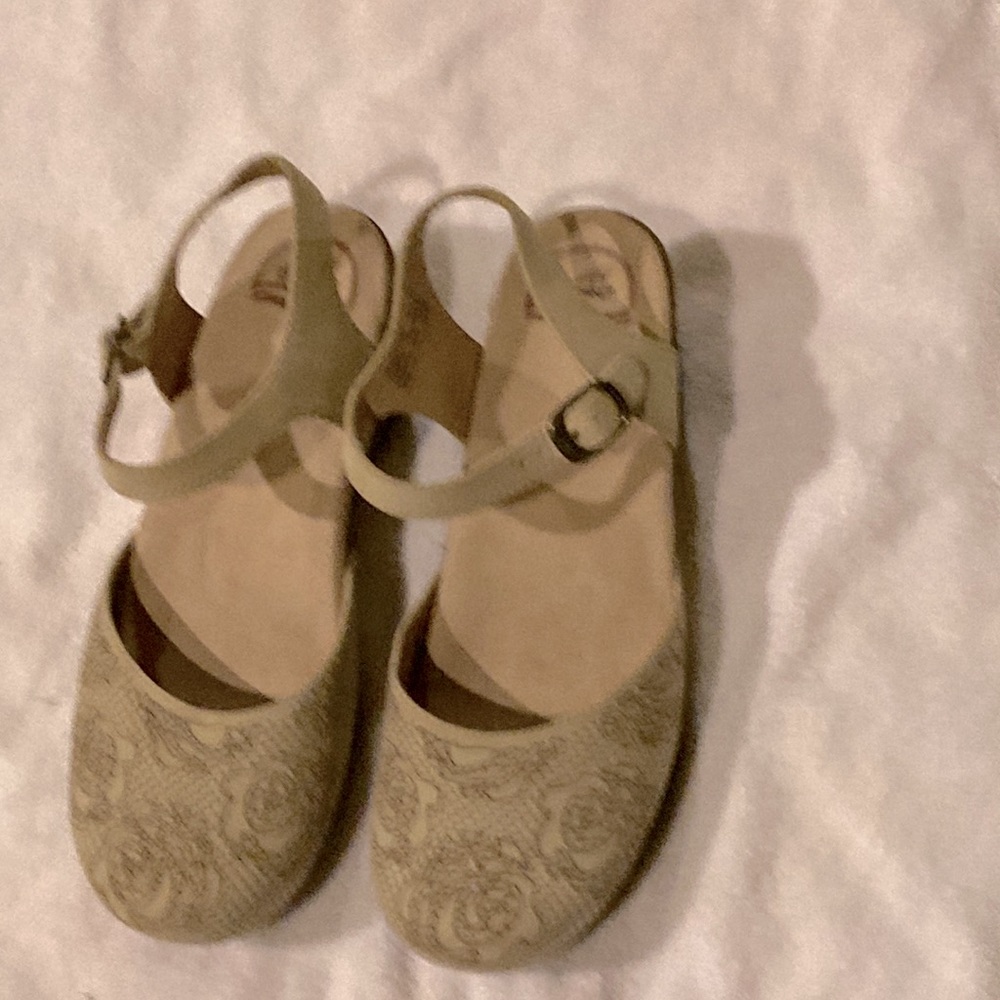 Dansko clogs sandals, 41, beige with floral pattern